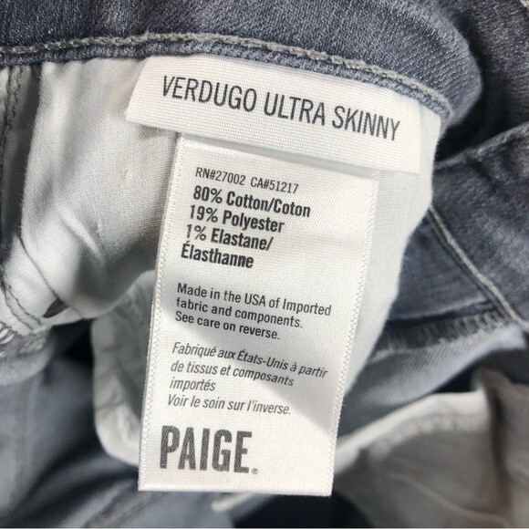 Paige Verdugo Ultra Skinny Jeans In Oxford Gray 25 - Picture 6 of 7